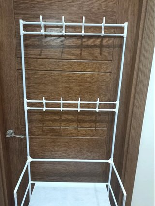 Zapatero Perchero Metálico Blanco 5 Baldas