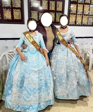 Traje Fallera Niña Azul y Plata