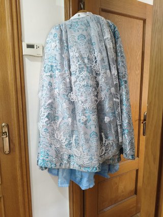 Traje Fallera Niña Azul y Plata
