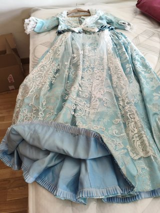 Traje Fallera Niña Azul y Plata