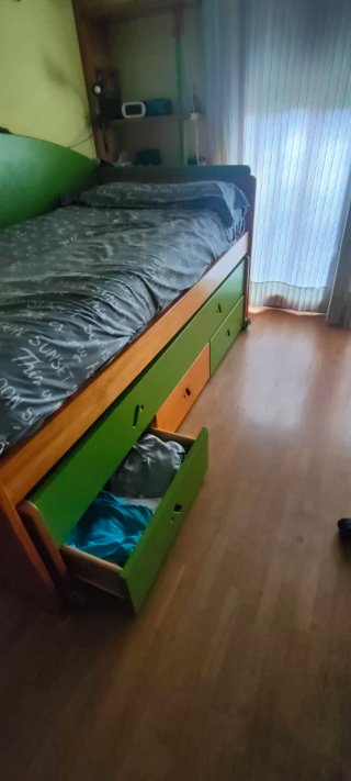 Cama nido juvenil madera de pino maciza combinada