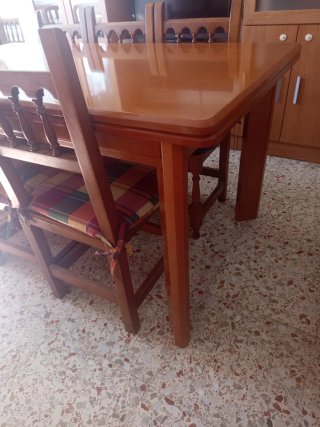 Mesa de comedor extensible grande y sillas