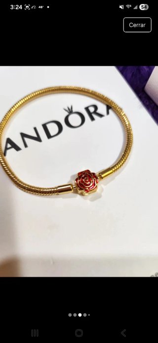 Pulsera Pandora Cierre Rosa Encantada Disney. 18cm