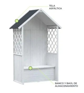 Banco exterior Gardiun Chloe KNΗ1120 con marquesin