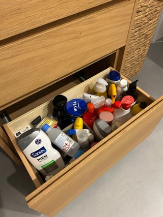 Armario Auxiliar Baño Madera y Mimbre