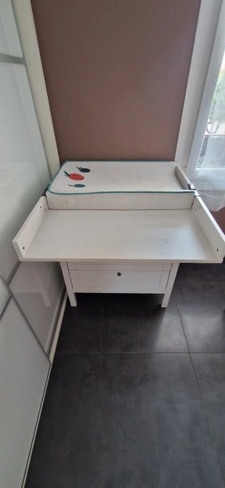Mueble cambiador bebé blanco,  de madera.