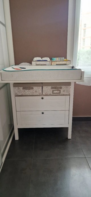 Mueble cambiador bebé blanco,  de madera.