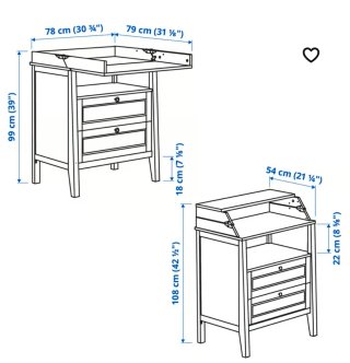 Mueble cambiador bebé blanco,  de madera.