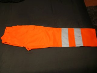 Pantalón alta visibilidad naranja y plata