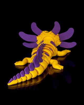 Ajolote Articulado Amarillo | Juguete Sensorial