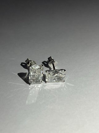 Pendientes Diamantes Radiant Oro14K CertificadoIGI