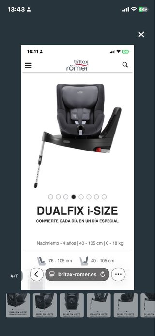 Silla Coche Romer Dualfix i-Size Azul