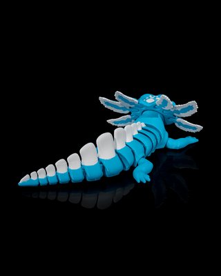 Ajolote Articulado Azul Hielo | Juguete Sensorial