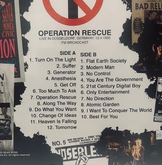 Bad Religion Operation Rescue LP Vinile LTD Nuovo