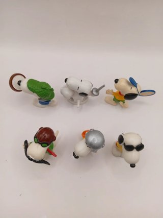 6 Statuette Snoopy Personaggi Vari