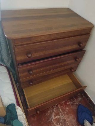 Cómoda de madera 4 cajones