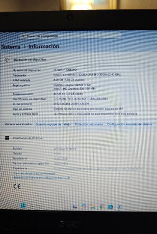 Portátil pc ACER - i5, 8GB RAM, 250GB SSD, 940MX