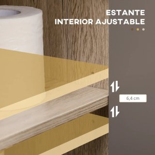 Mueble bajo lavabo baño gris y madera