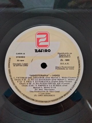 Vinilo LP Video - Videoterapia (1983)
