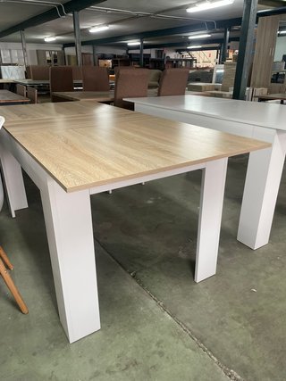 Mesa extensible madera y blanco