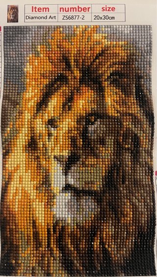Cuadro Diamante León TAMAÑO FINAL 15x25 cm