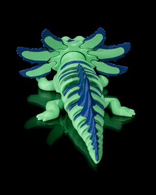 Ajolote Articulado Verde Azul | Juguete Sensorial
