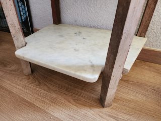 Lavabo antiguo madera y cerámica