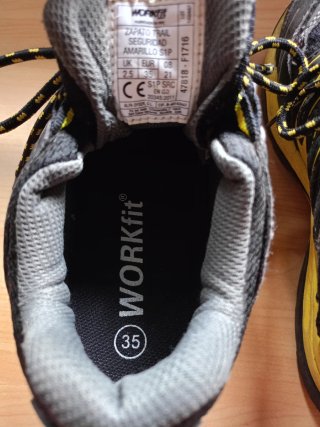 Zapatos de trabajo WORK FIT mujer negros y amarill
