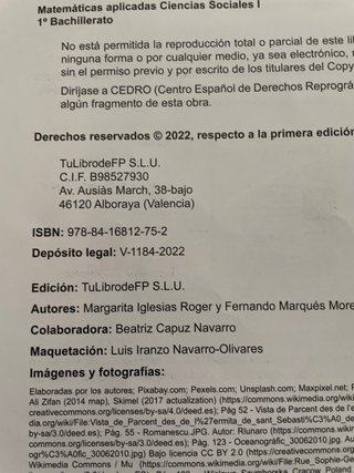 MATEMÁTICAS APLICADAS A LAS CIENCIAS SOCIALES I