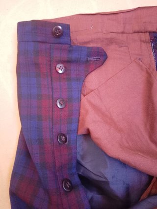 Pantaloni lana tartan blu e bordeaux vintage