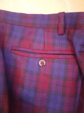 Pantaloni lana tartan blu e bordeaux vintage