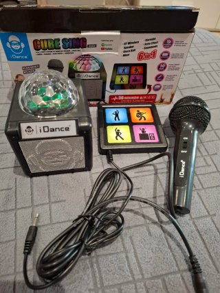 iDance Cube Sing Karaoke con Altavoz y Bola de Dis