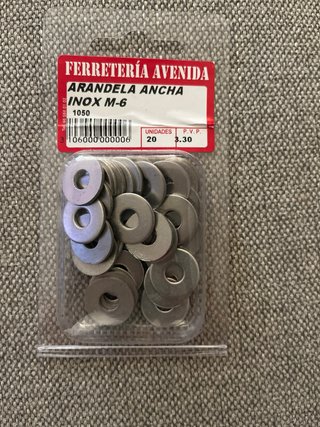 Tornillos Inox Allen 6x16 y Arandelas M-6