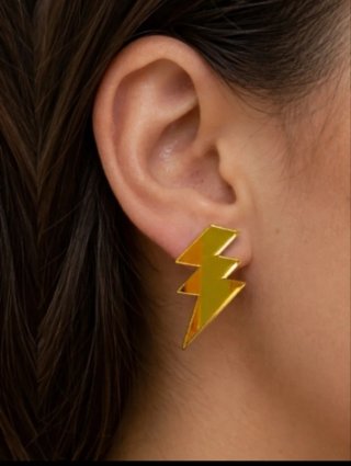 Pendientes de metacrilato dorado