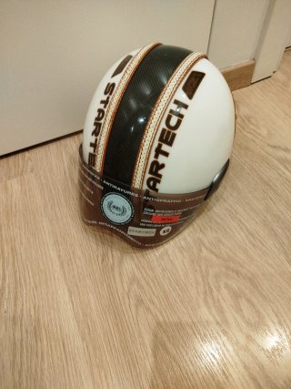 Casco Moto Semi Integral Piel Cuero Marca NZI-