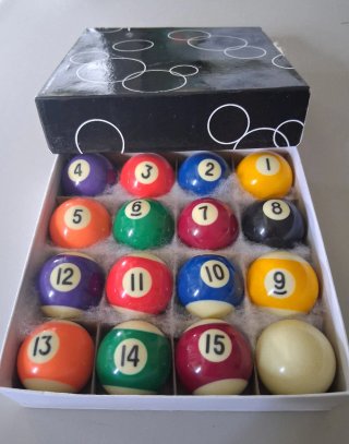Set completo mini bolas de billar (¡NUEVAS!)