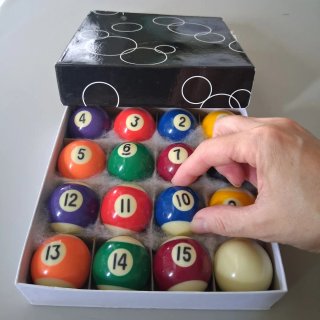 Set completo mini bolas de billar (¡NUEVAS!)