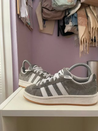 Zapatillas Adidas Grises y Blancas Talla 37 1/3