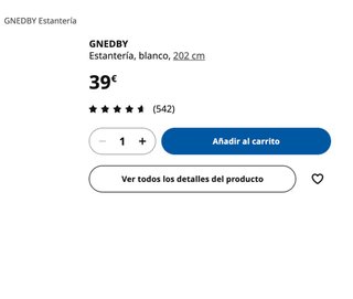 4 unidades Estantería Gnedby Ikea Blanca