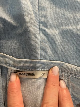 Vestido Zara Denim con Encaje Talla 42