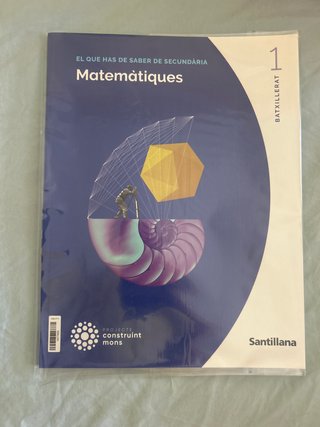 Libro matemáticas 1ro Bachillerato. Nuevo.