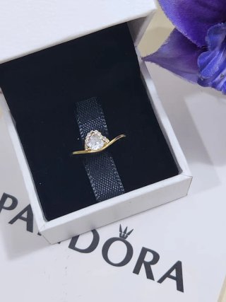 Anillo Pandora Corazón Ondulado Talla 54
