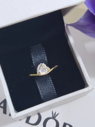 Anillo Pandora Corazón Ondulado Talla 54