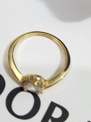 Anillo Pandora Corazón Ondulado Talla 54