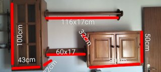 Mueble de pino macizo 210x64x43cm