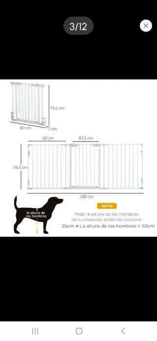 Barrera de seguridad para perros metálica