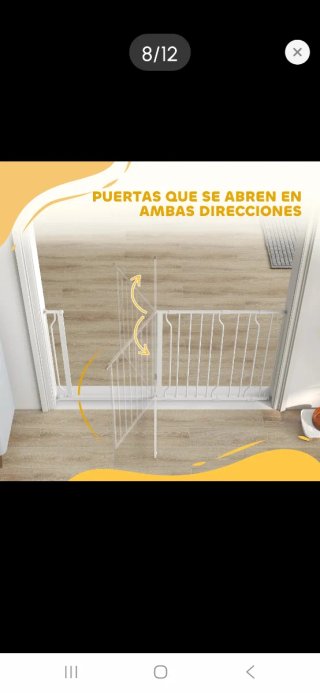Barrera de seguridad para perros metálica blanca