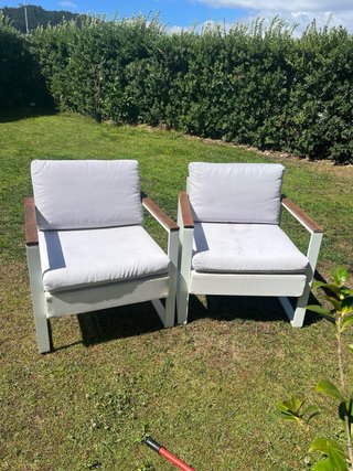 2 Sillones de Jardín Metal y Madera  120 los dos