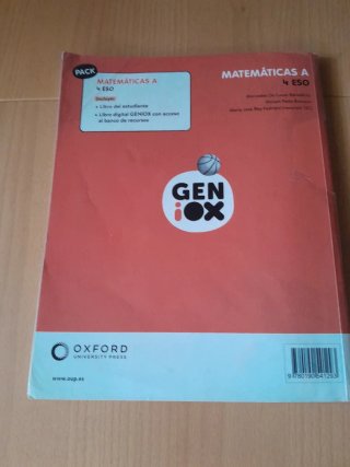 Matemáticas A 4 ESO : Geniox(OXFORD)