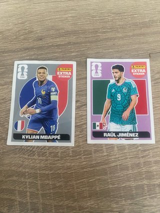 Cromo Panini Extra Sticker Mbappé y Jiménez